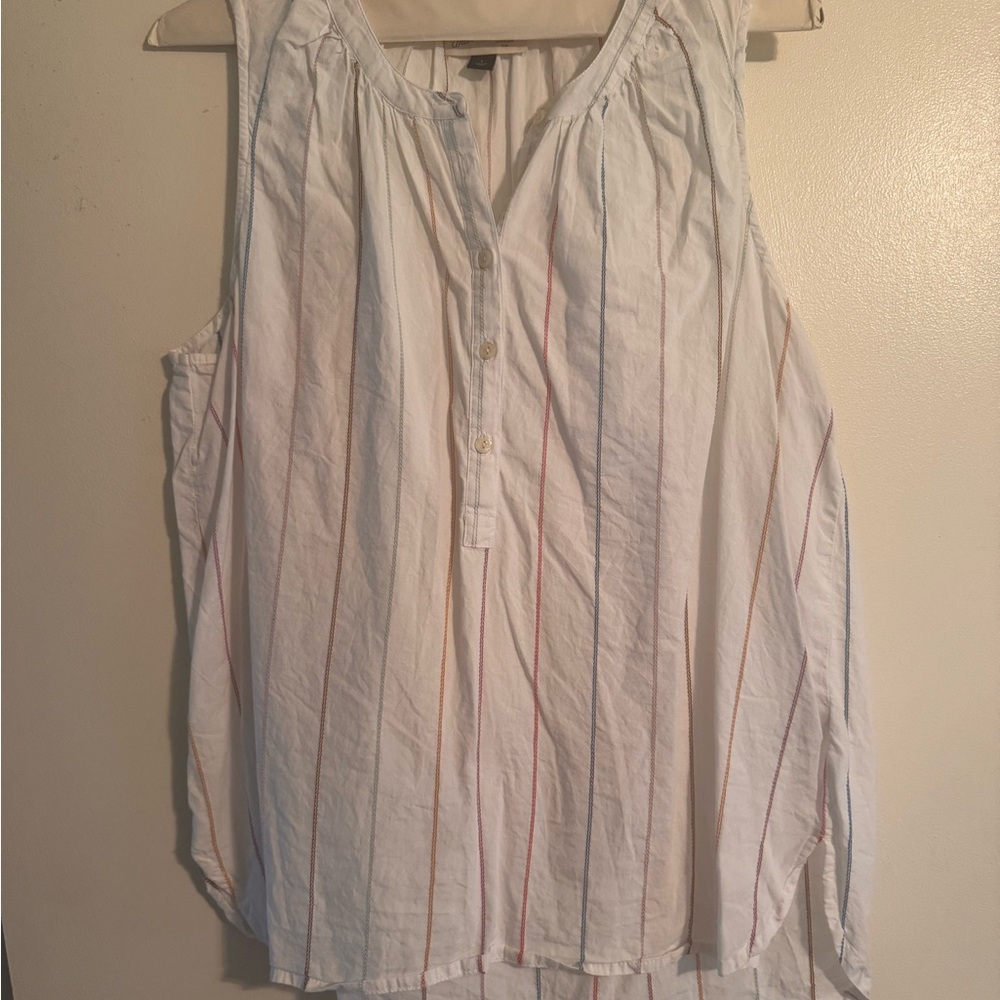 Universal Thread White Rainbow Stripe Tank Blouse